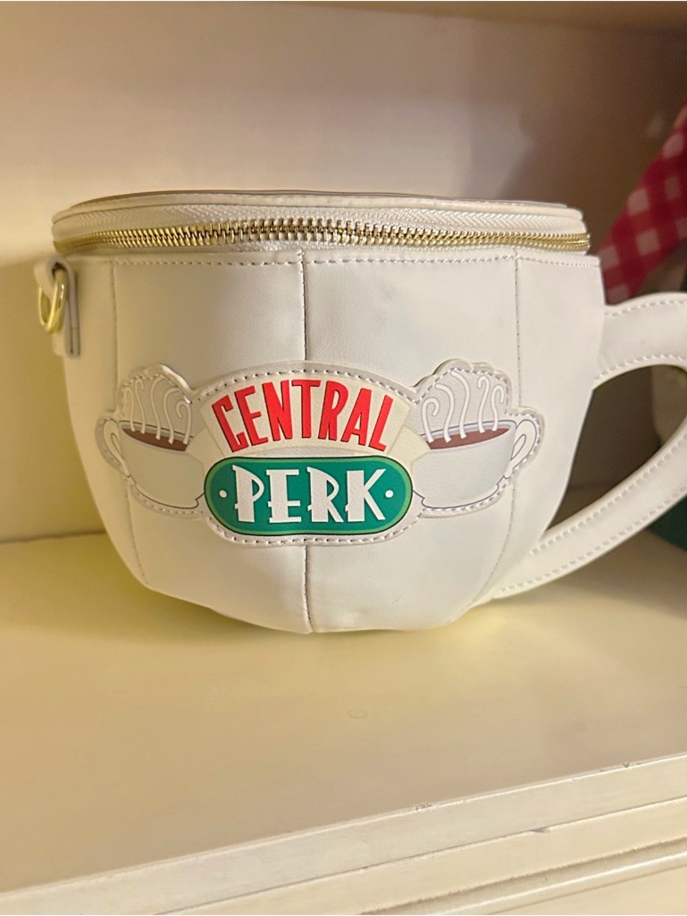 Loungefly White Central Perk Cup Crossbody Bag